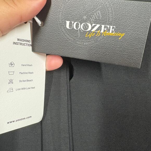 Uoozee Size Medium Mock Neck Accordion Pleat Maxi Dress Black Sleeveless - Picture 10 of 12